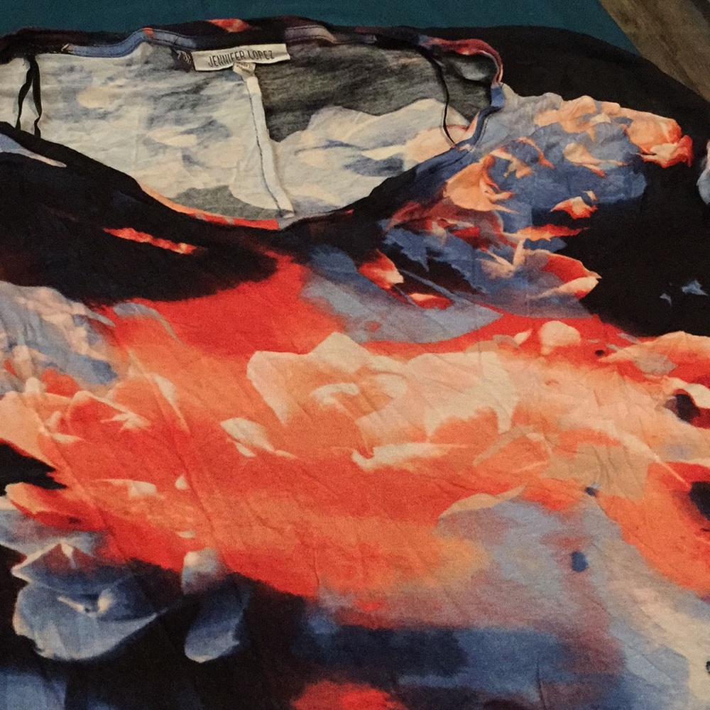 Jennifer Lopez Floral/Watercolor Top